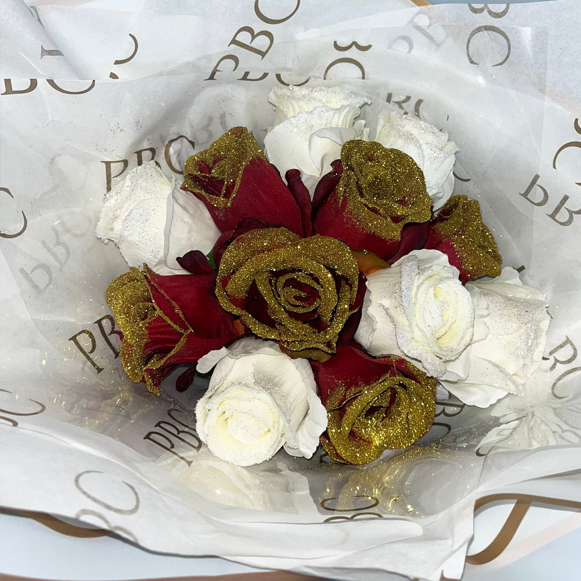 12 Glitter Roses
