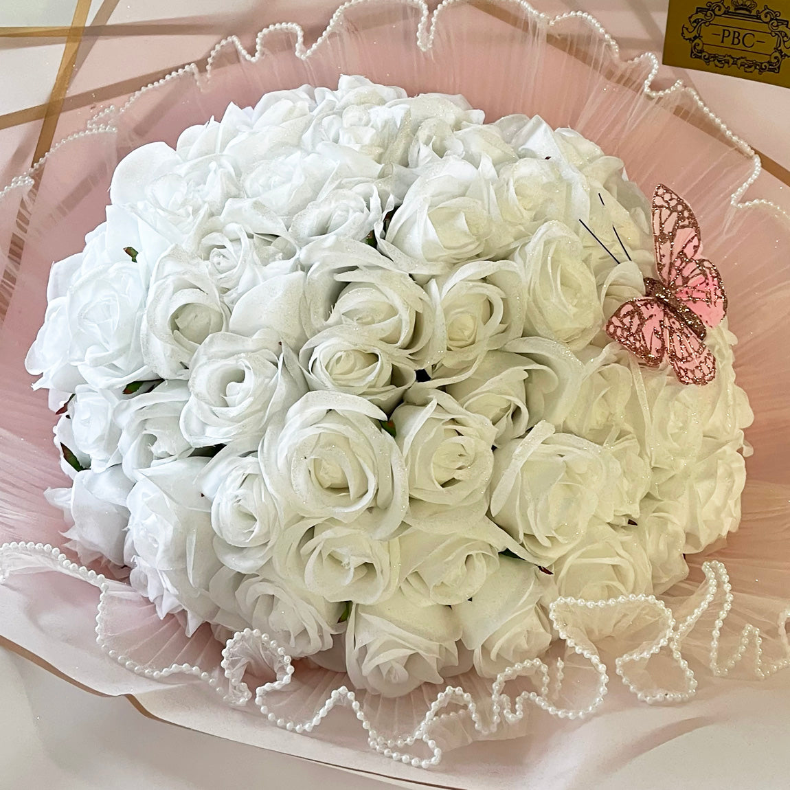 100x WHITE Lily Roses
