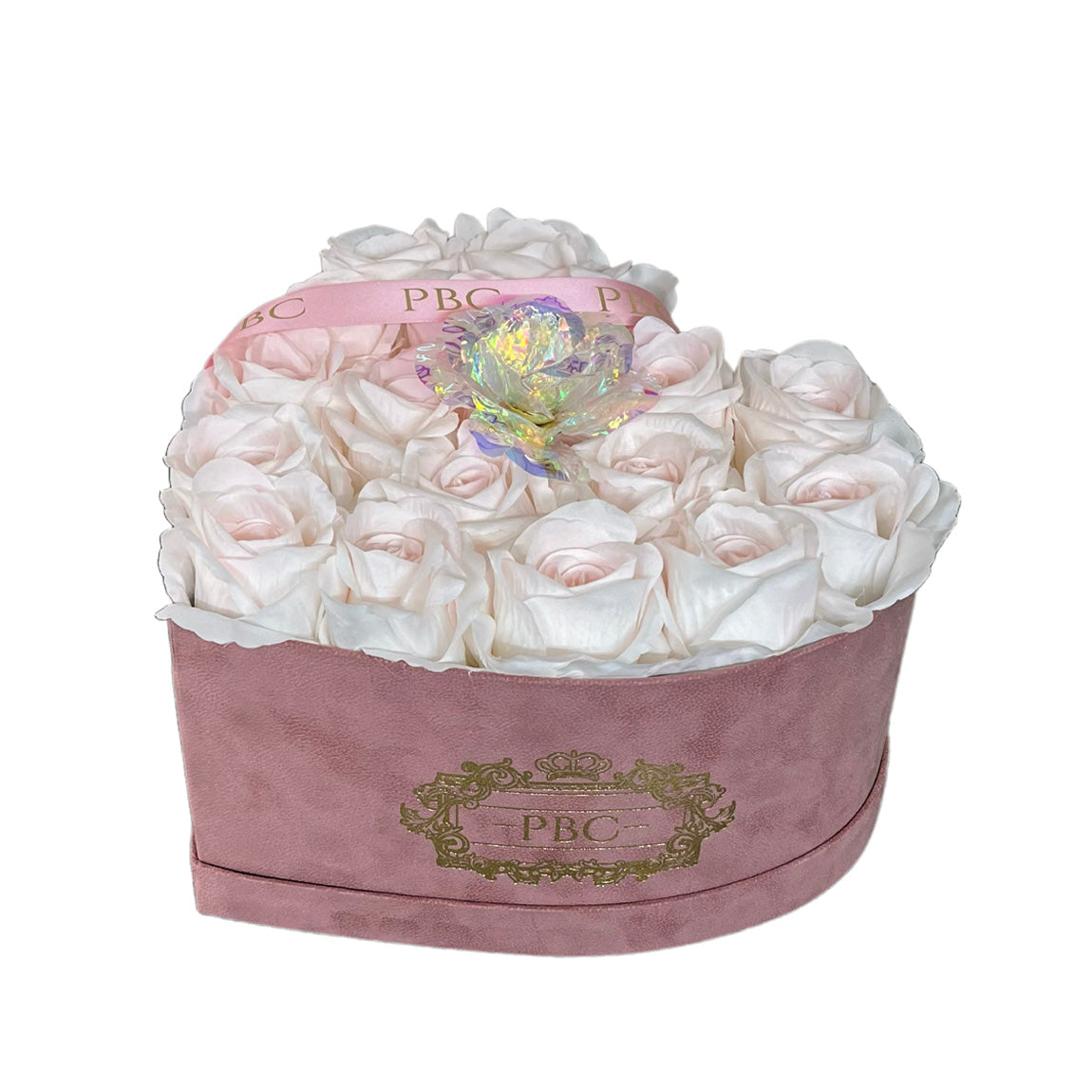 White roses flower box