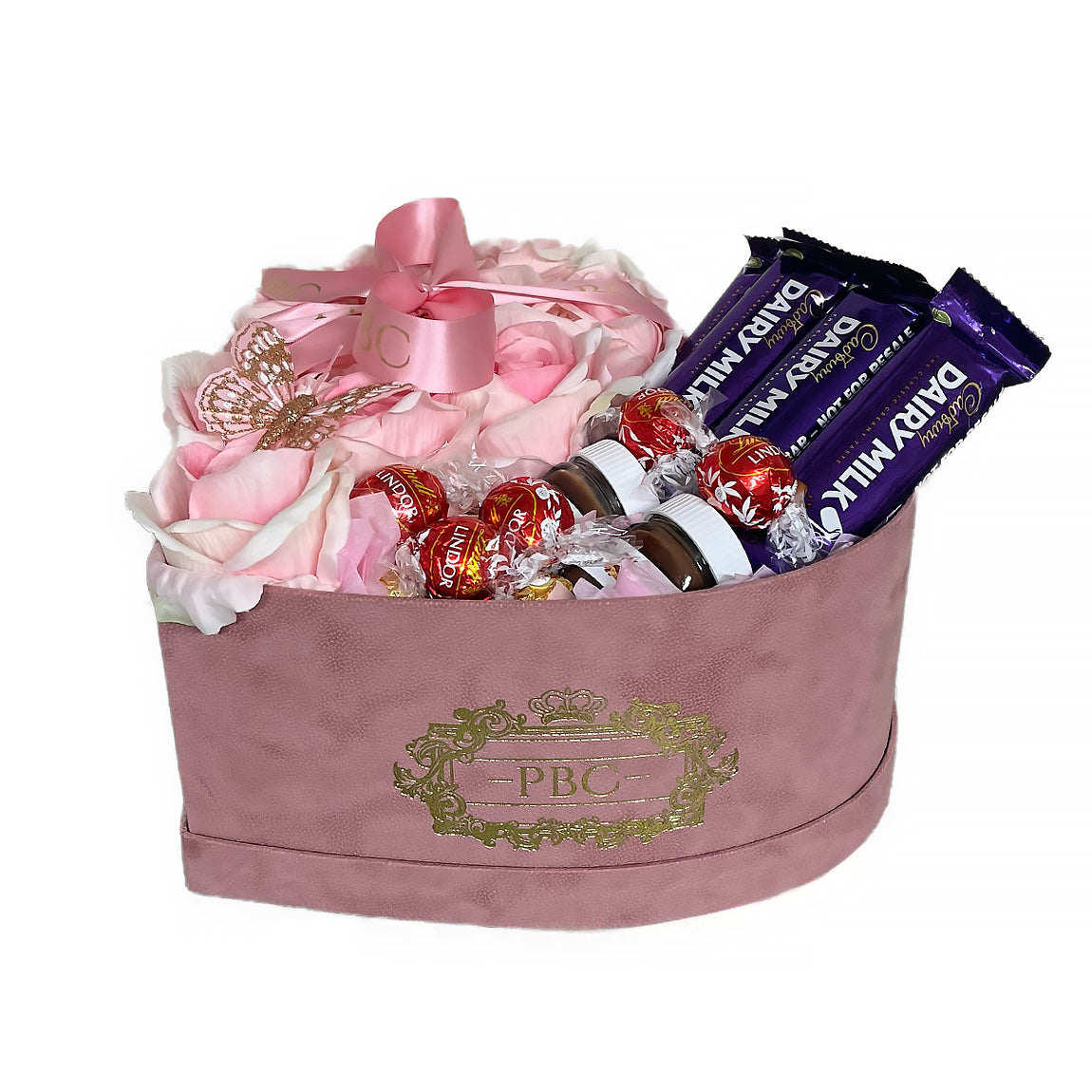 Large pink heart chocolate box