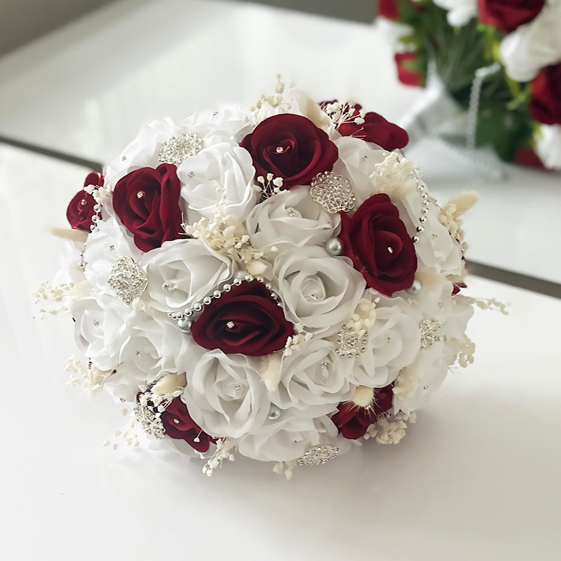 Red & White Bridal Bouquet