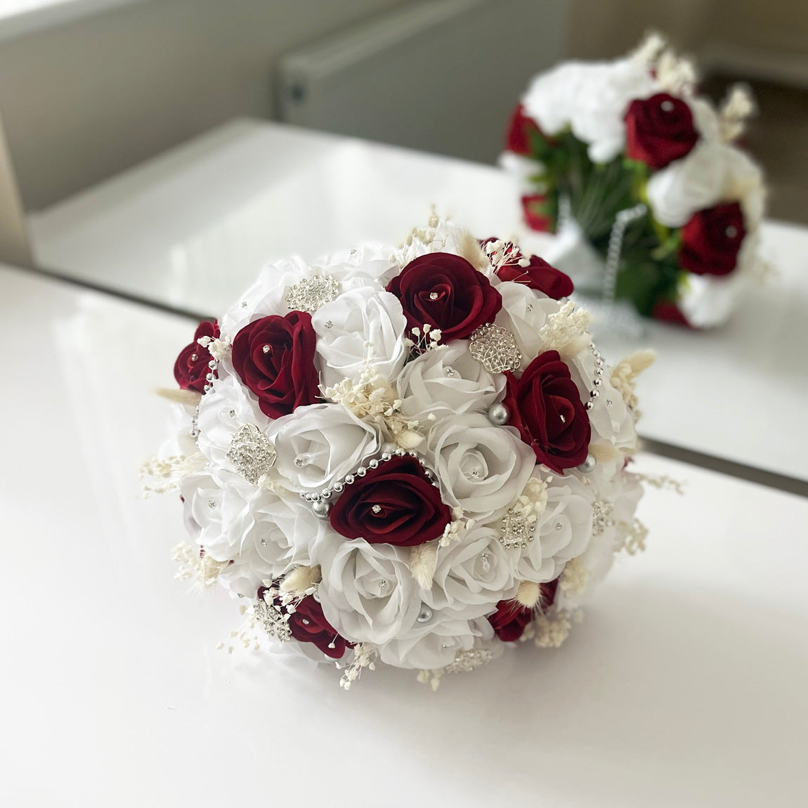 Red & White Bridal Bouquet