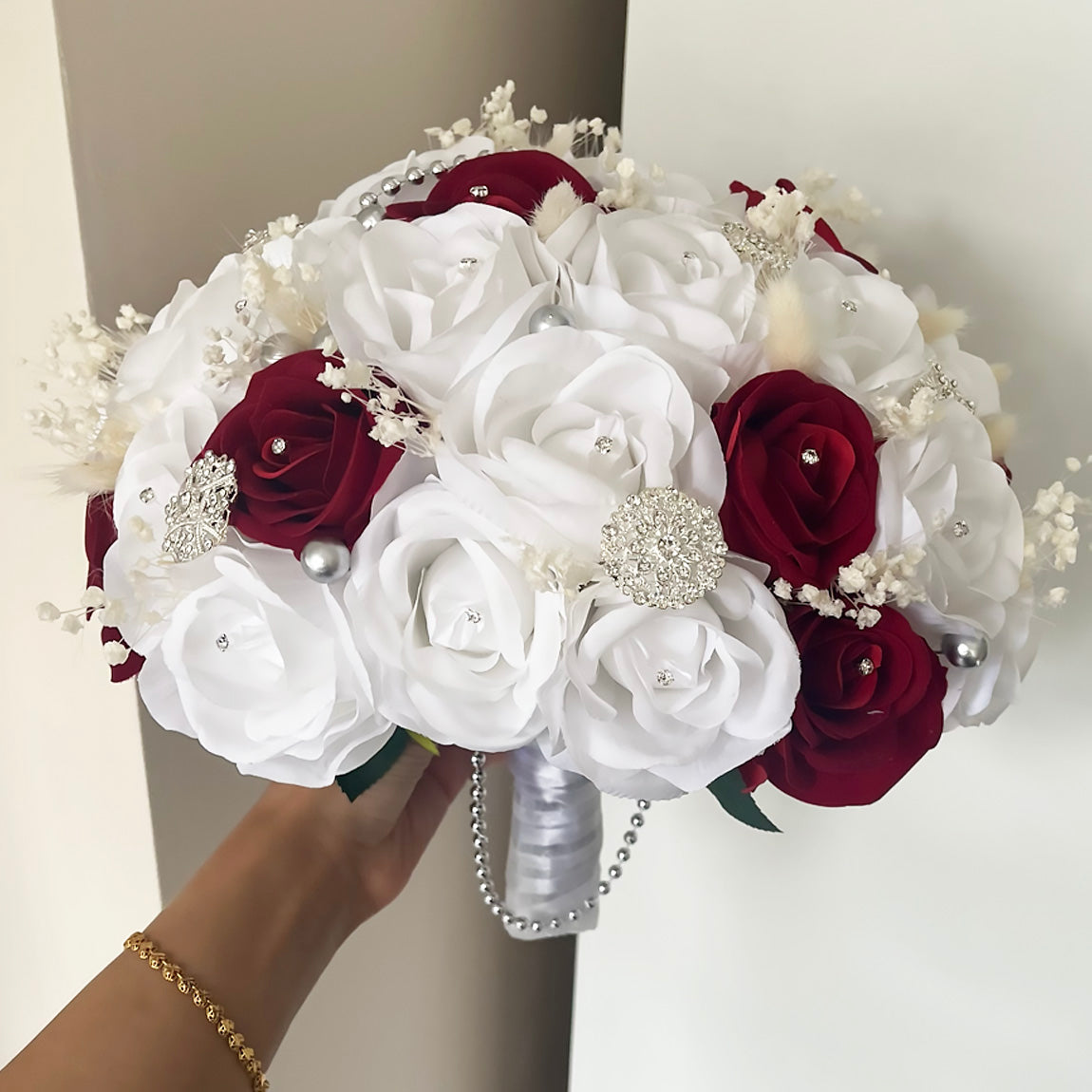 Red & White Bridal Bouquet